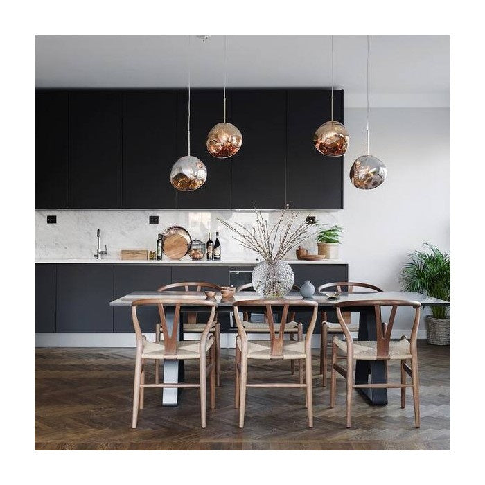 Jessamy | Suspension globe en acrylique moulée avec finition miroir pour salle à manger et cuisine