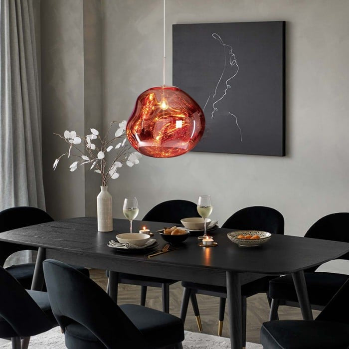 Jessamy | Suspension globe en acrylique moulée avec finition miroir pour salle à manger et cuisine