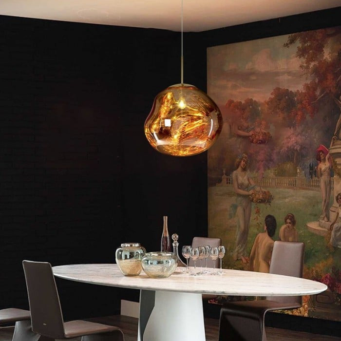 Jessamy | Suspension globe en acrylique moulée avec finition miroir pour salle à manger et cuisine