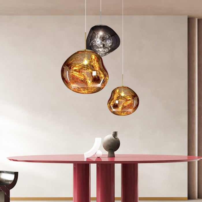 Jessamy | Suspension globe en acrylique moulée avec finition miroir pour salle à manger et cuisine