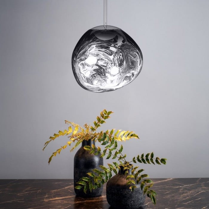 Jessamy | Suspension globe en acrylique moulée avec finition miroir pour salle à manger et cuisine