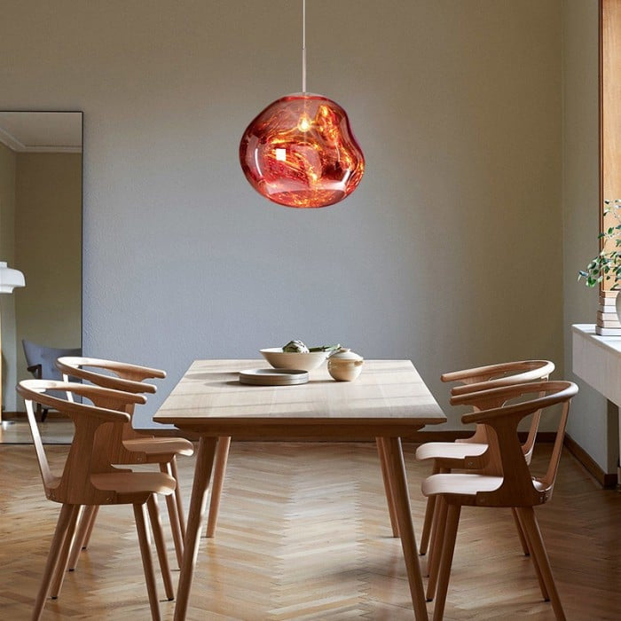Jessamy | Suspension globe en acrylique moulée avec finition miroir pour salle à manger et cuisine
