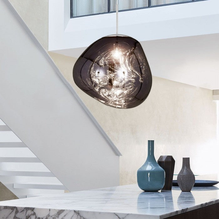 Jessamy | Suspension globe en acrylique moulée avec finition miroir pour salle à manger et cuisine