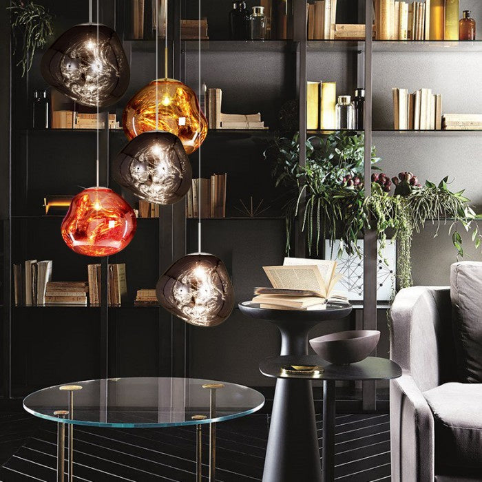 Jessamy | Suspension globe en acrylique moulée avec finition miroir pour salle à manger et cuisine