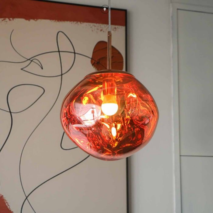 Jessamy | Suspension globe en acrylique moulée avec finition miroir pour salle à manger et cuisine