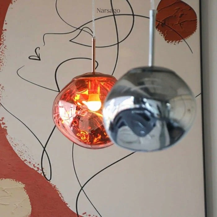 Jessamy | Suspension globe en acrylique moulée avec finition miroir pour salle à manger et cuisine