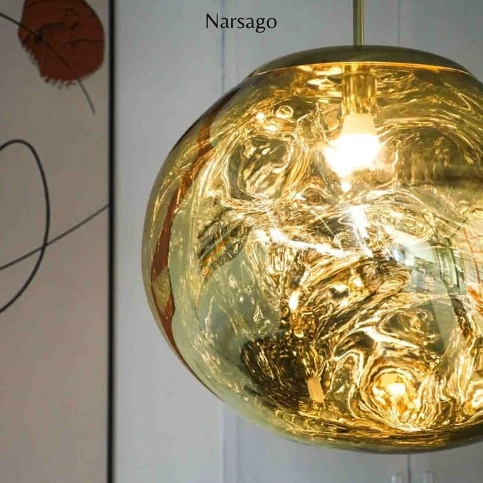 Jessamy | Suspension globe en acrylique moulée avec finition miroir pour salle à manger et cuisine