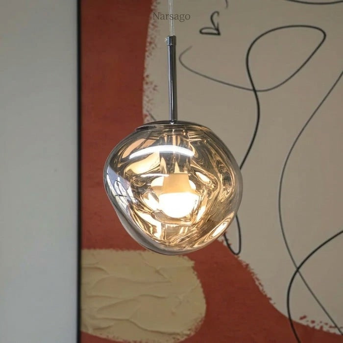 Jessamy | Suspension globe en acrylique moulée avec finition miroir pour salle à manger et cuisine