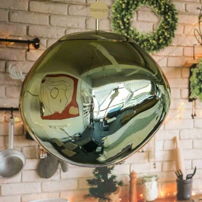 Jessamy | Suspension globe en acrylique moulée avec finition miroir pour salle à manger et cuisine