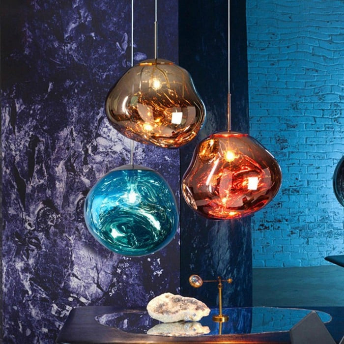Jessamy | Suspension globe en acrylique moulée avec finition miroir pour salle à manger et cuisine