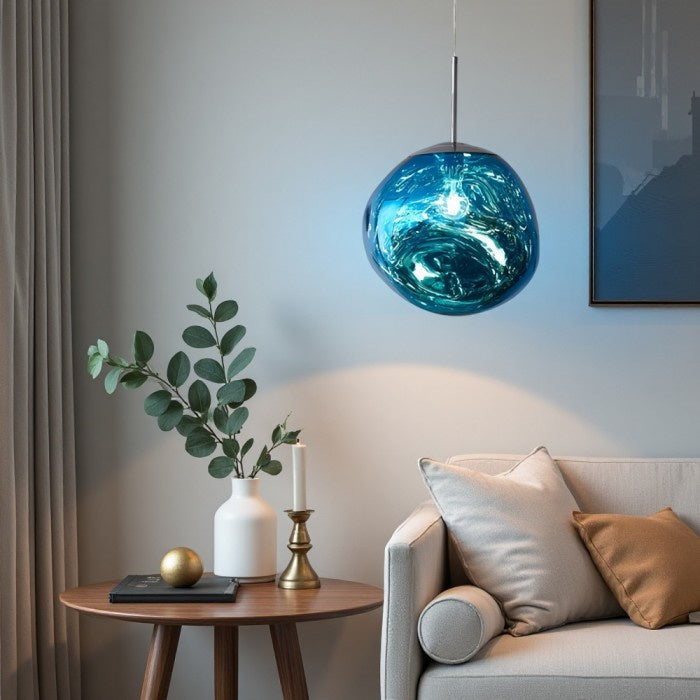 Jessamy | Suspension globe en acrylique moulée avec finition miroir pour salle à manger et cuisine