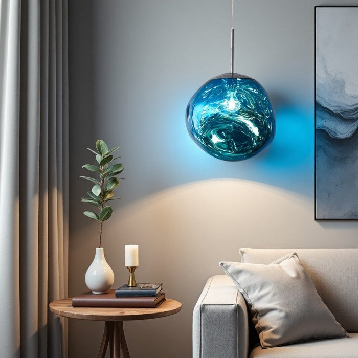Jessamy | Suspension globe en acrylique moulée avec finition miroir pour salle à manger et cuisine