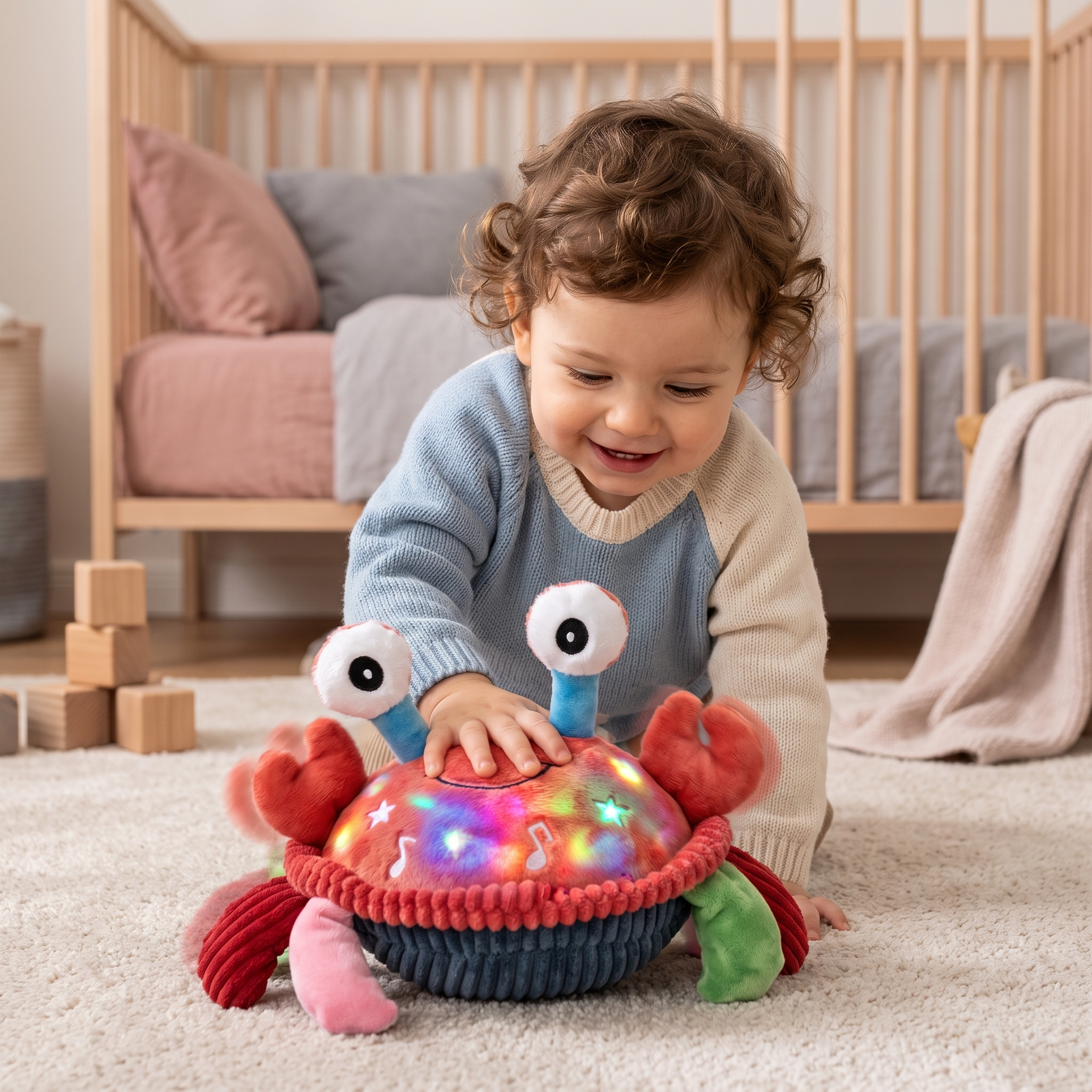 Jouet crabe musical interactif avec fonction vocale