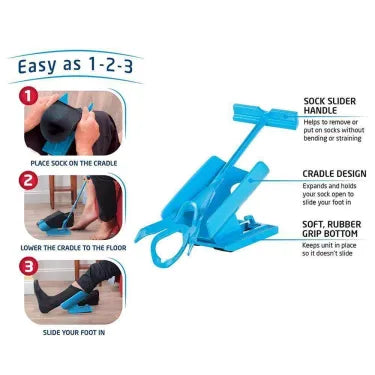 Kit enfile-chaussettes pour chaussettes de compression et quotidiennes