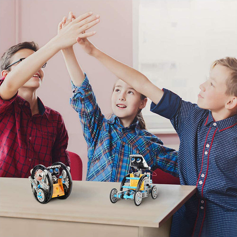 Kit robot solaire STEM pour enfants – Jouet de construction DIY 12-en-1 et 13-en-1