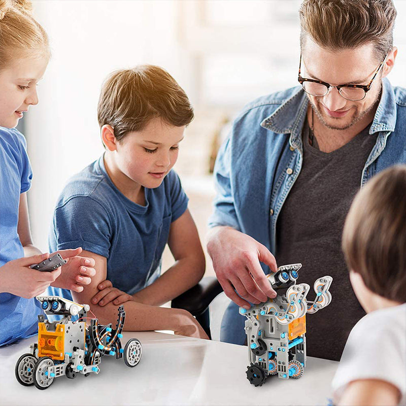 Kit robot solaire STEM pour enfants – Jouet de construction DIY 12-en-1 et 13-en-1