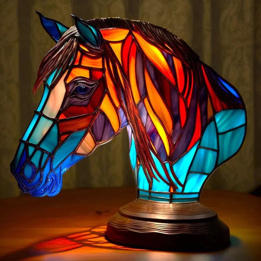 Lampe à motif animal VitraFauna — Design style vitrail, forme sculpturale