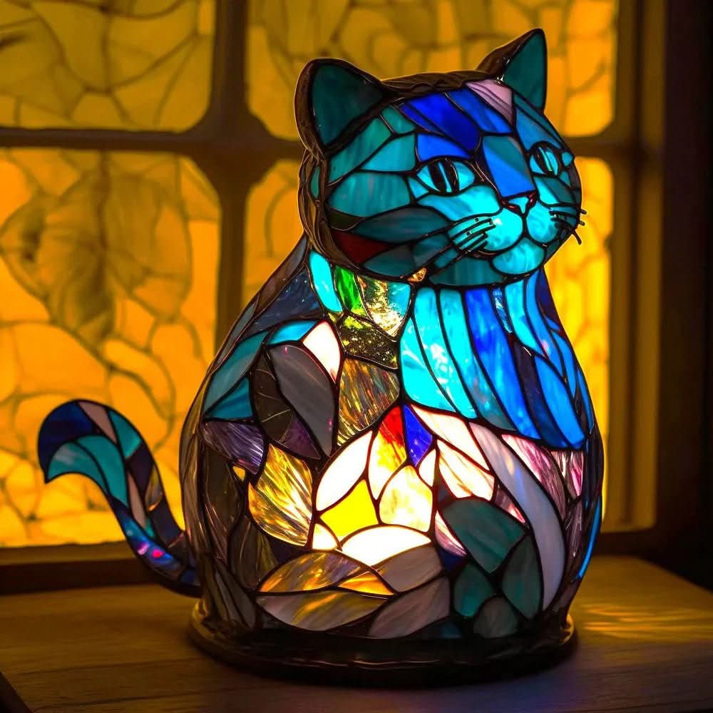 Lampe à motif animal VitraFauna — Design style vitrail, forme sculpturale