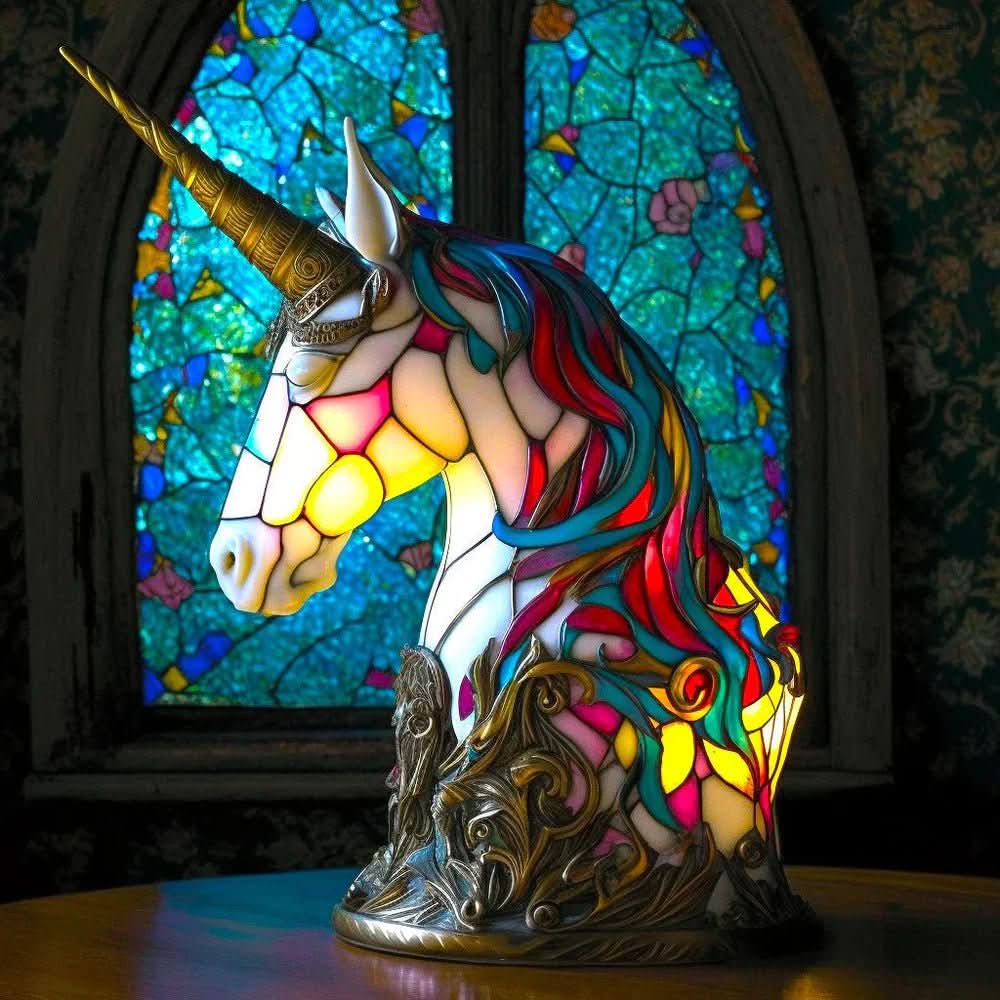 Lampe à motif animal VitraFauna — Design style vitrail, forme sculpturale