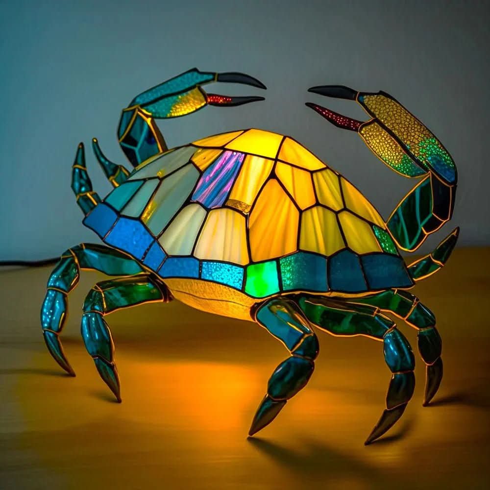 Lampe à motif animal VitraFauna — Design style vitrail, forme sculpturale