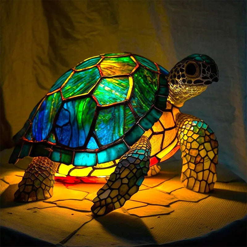 Lampe d'ambiance animaux effet vitrail