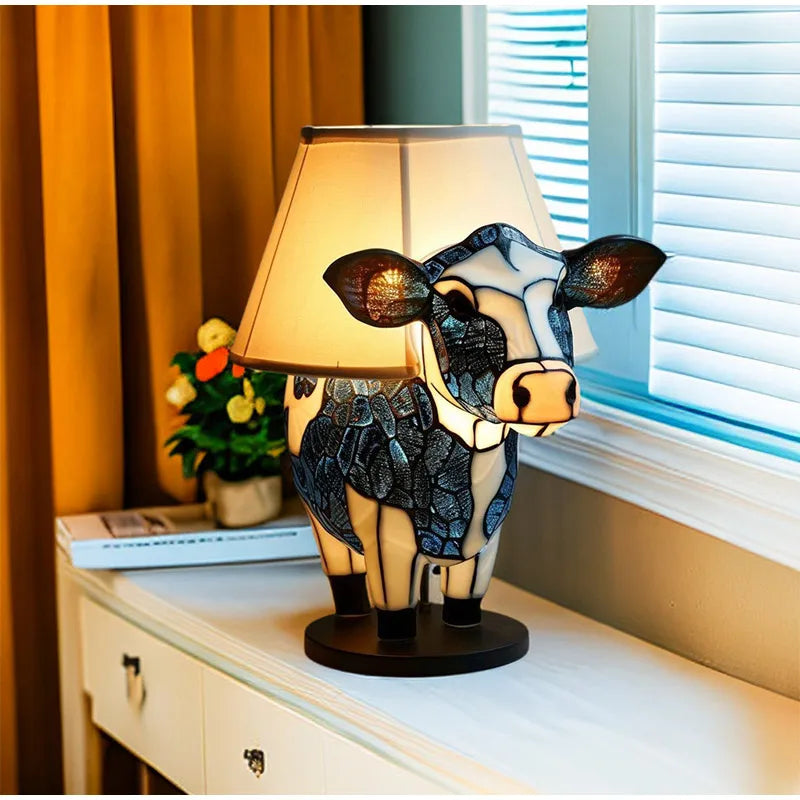 Lampe d'ambiance animaux effet vitrail