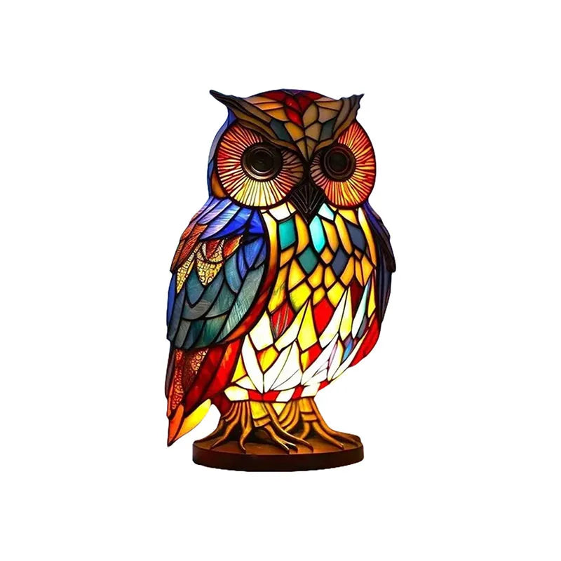 Lampe d'ambiance animaux effet vitrail