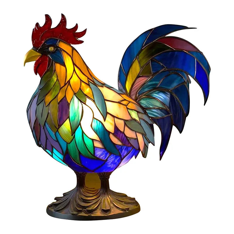 Lampe d'ambiance animaux effet vitrail