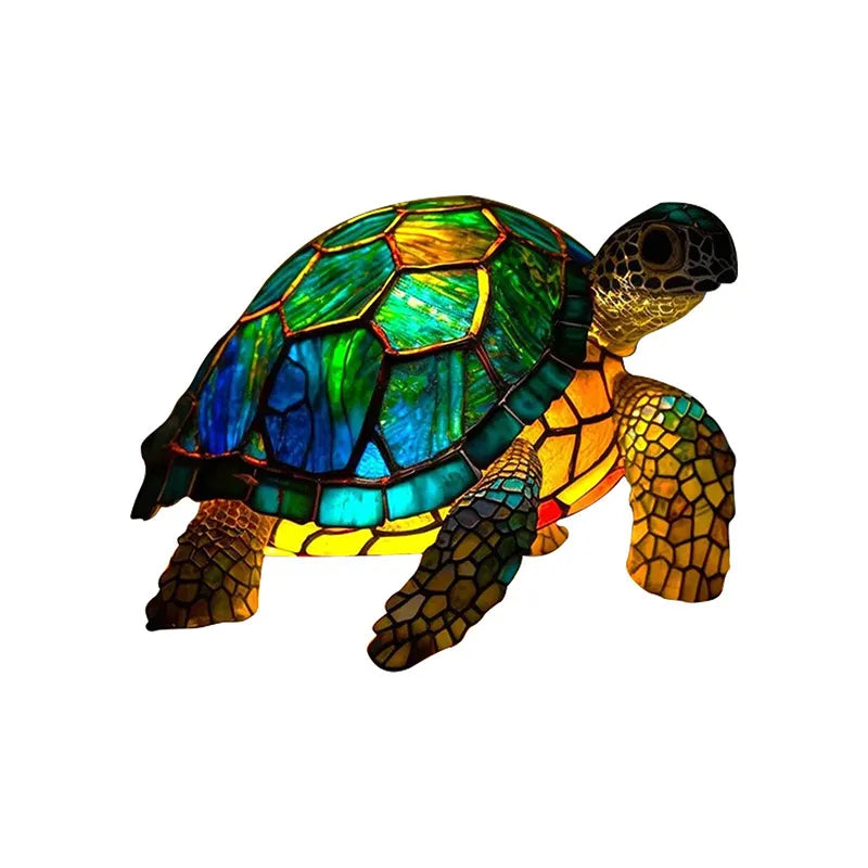 Lampe d'ambiance animaux effet vitrail
