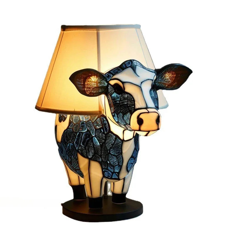 Lampe d'ambiance animaux effet vitrail