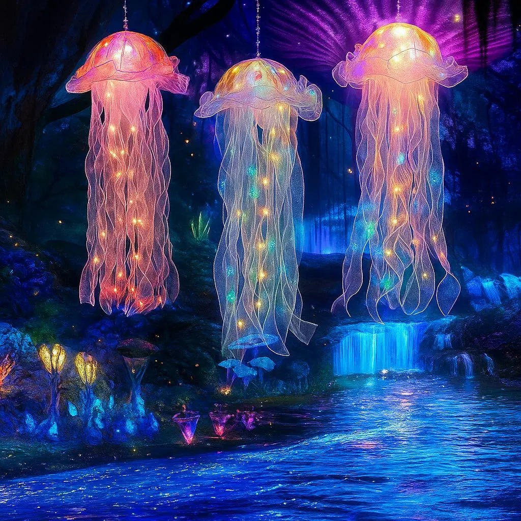 Lampe décorative méduse lumineuse – ambiance atmosphérique, LED et changement de couleur