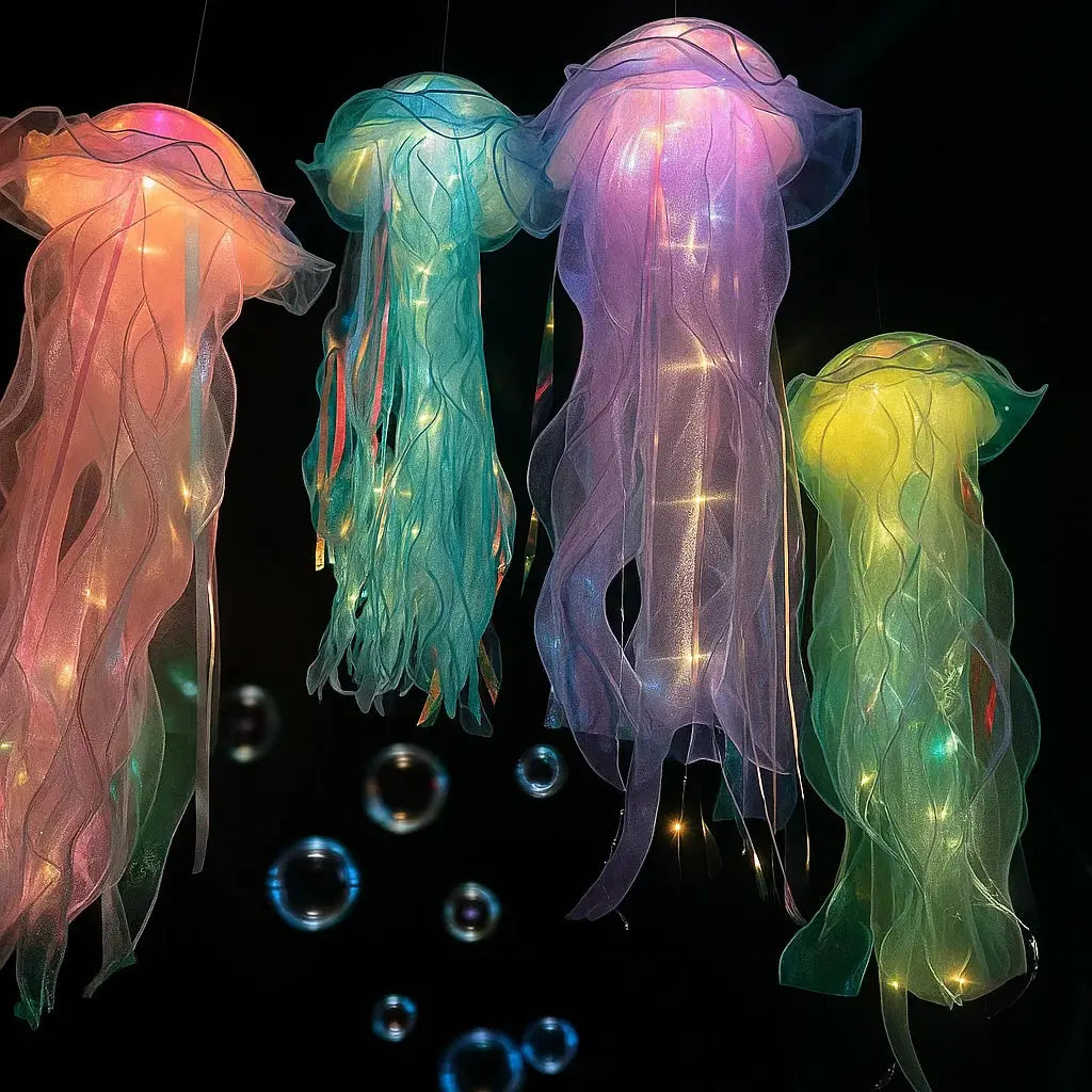 Lampe décorative méduse lumineuse – ambiance atmosphérique, LED et changement de couleur