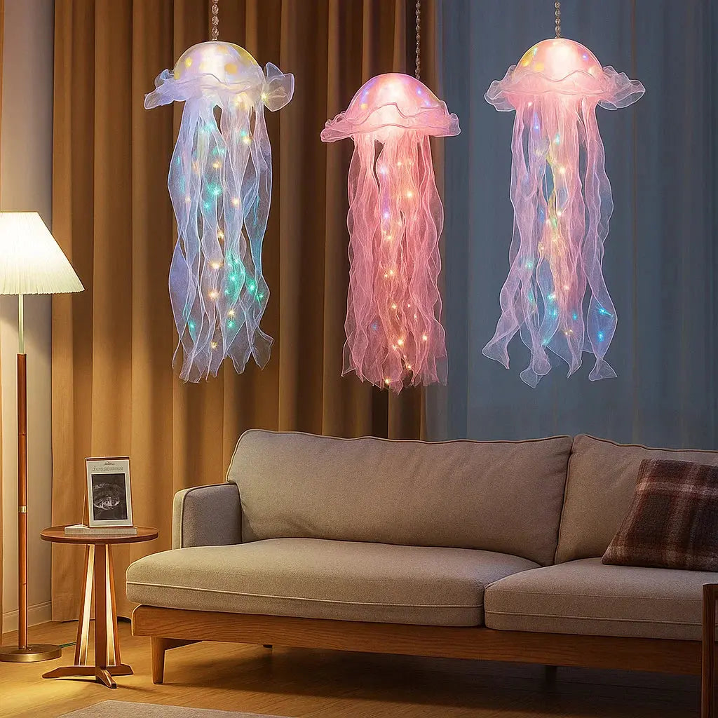Lampe décorative méduse lumineuse – ambiance atmosphérique, LED et changement de couleur