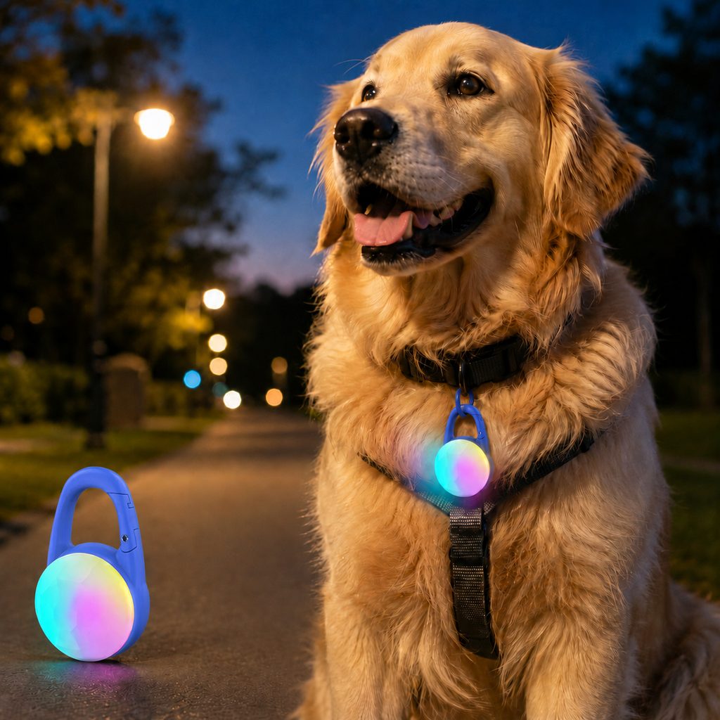 Lampe LED de sécurité rechargeable à clip pour chien - Promenades nocturnes