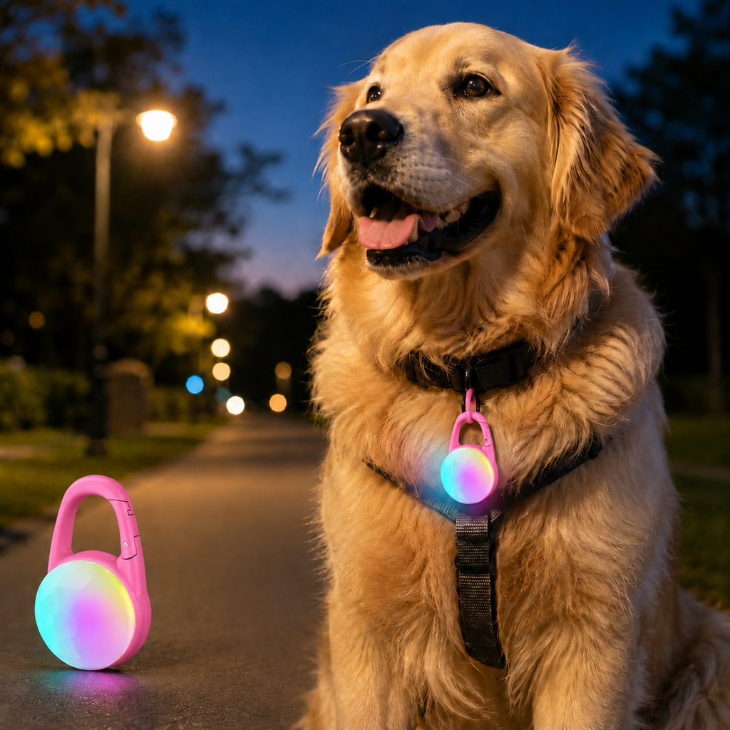 Lampe LED de sécurité rechargeable à clip pour chien - Promenades nocturnes