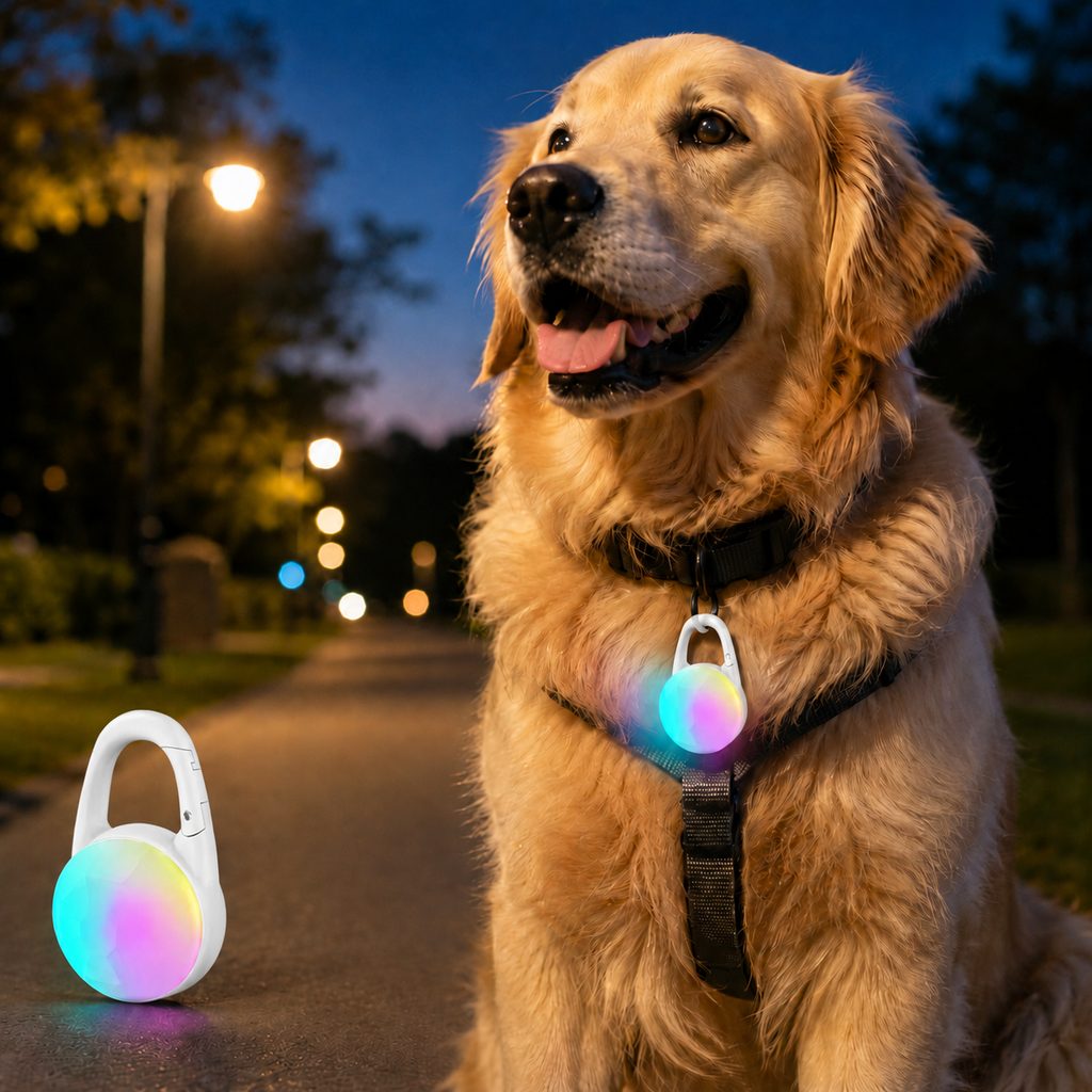 Lampe LED de sécurité rechargeable à clip pour chien - Promenades nocturnes