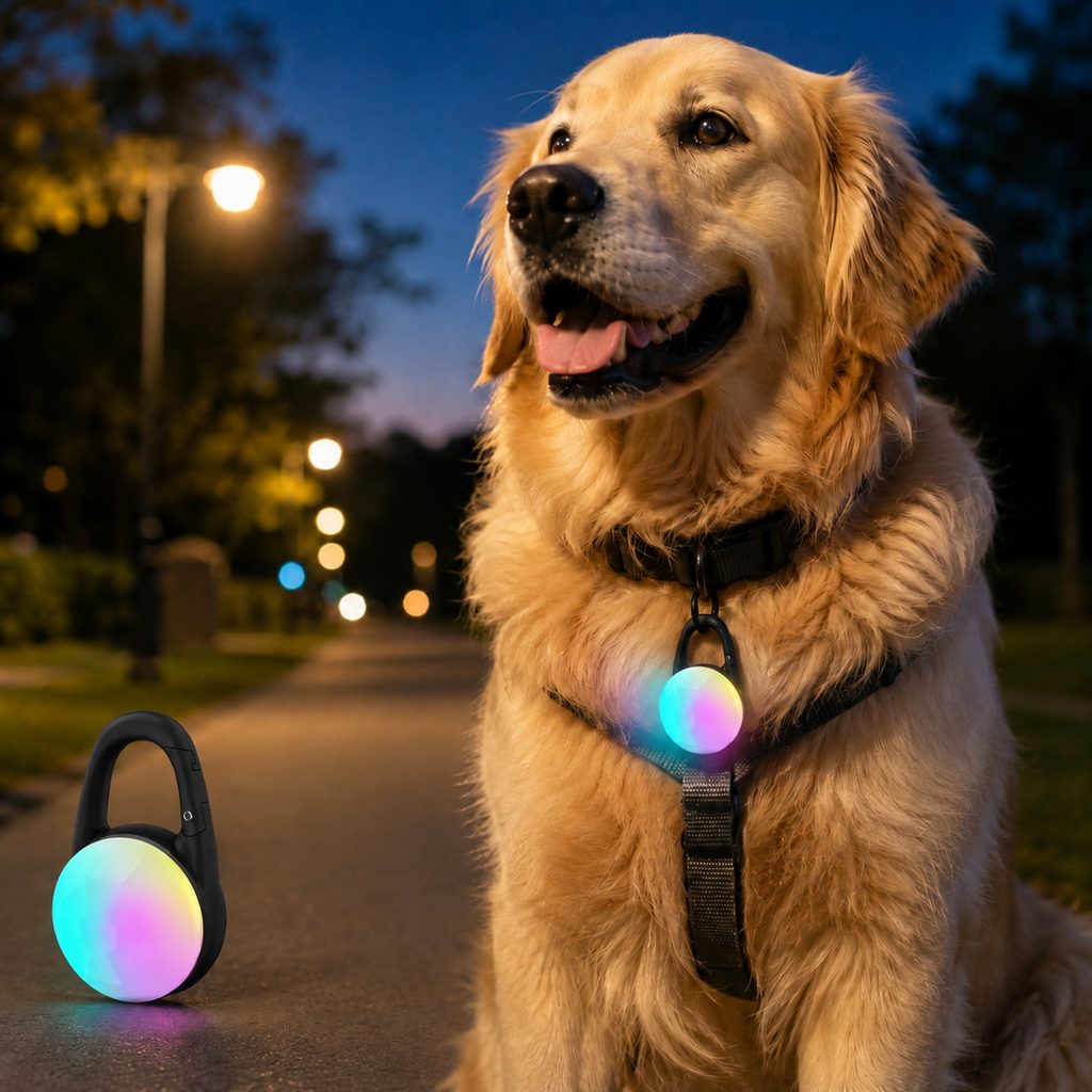 Lampe LED de sécurité rechargeable à clip pour chien - Promenades nocturnes