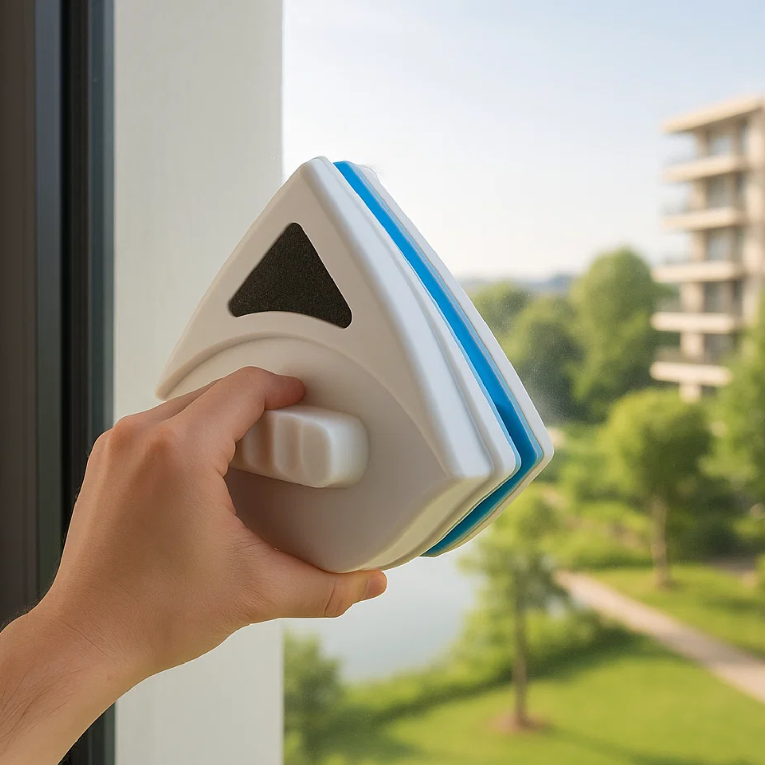 Lave-vitre magnétique double face pour vitres de 3 à 8 mm, sans traces