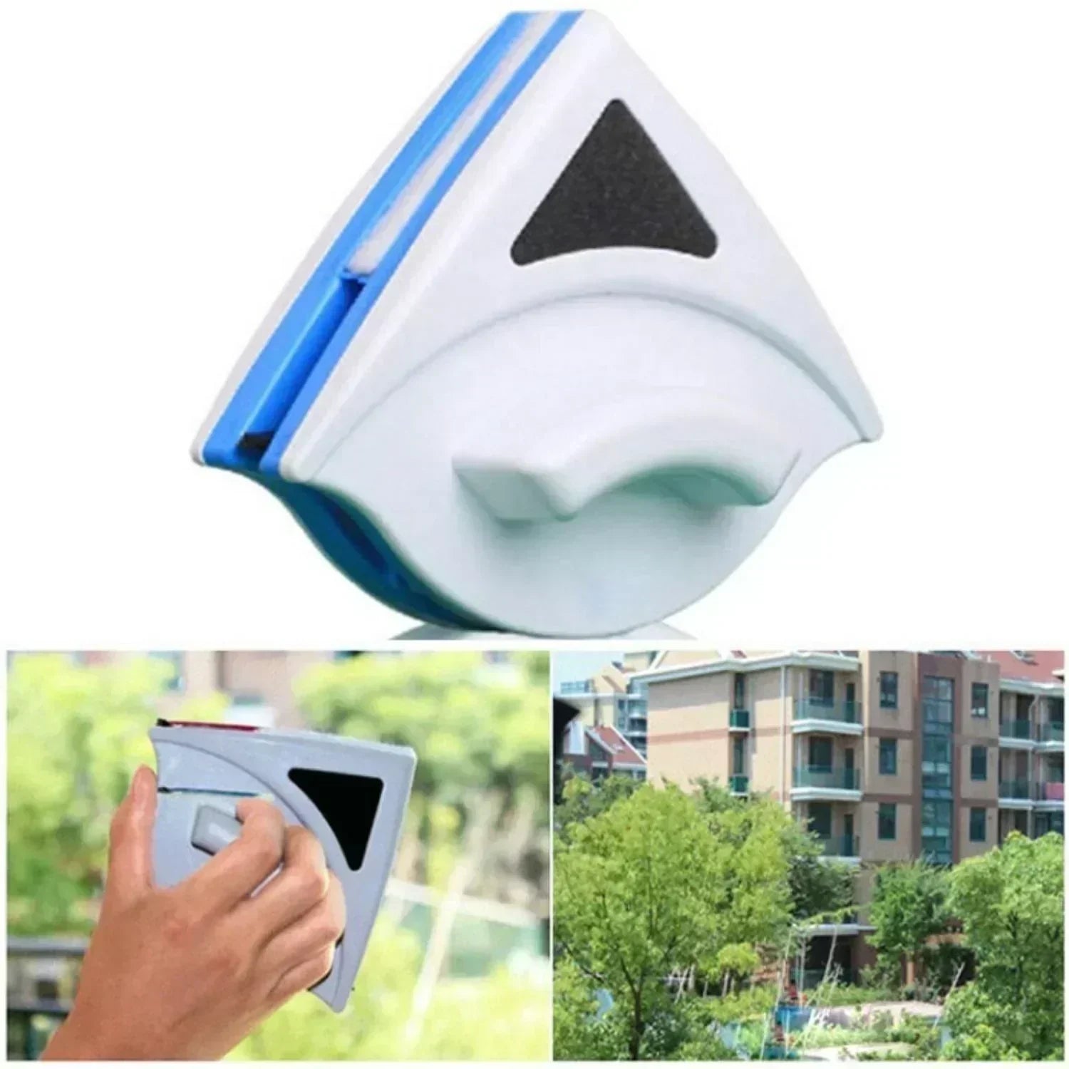 Lave-vitre magnétique double face pour vitres de 3 à 8 mm, sans traces