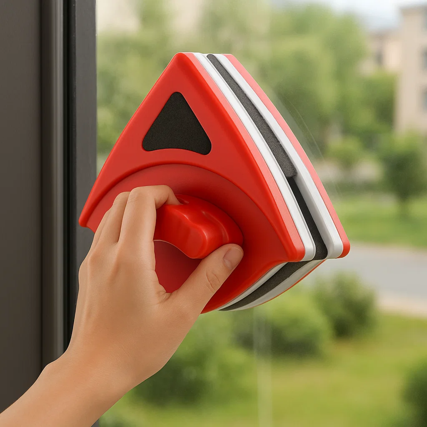 Lave-vitre magnétique double face pour vitres de 3 à 8 mm, sans traces