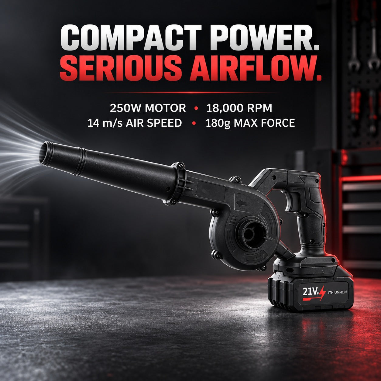 Livmore Turbo Blower souffleur à main sans fil amélioré avec deux batteries rechargeables