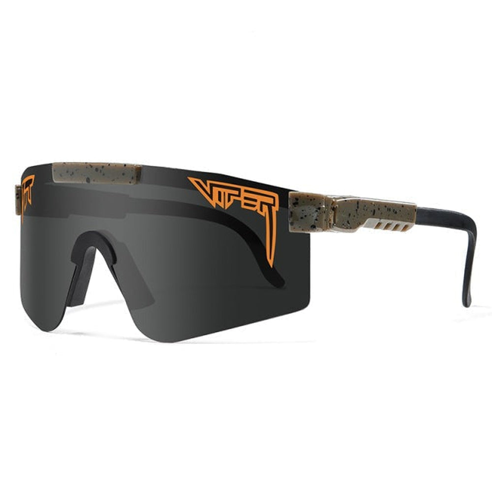 Lunettes de soleil de sport polarisées avec écran miroir unique UV400, monture en polycarbonate, plaquettes nasales en s