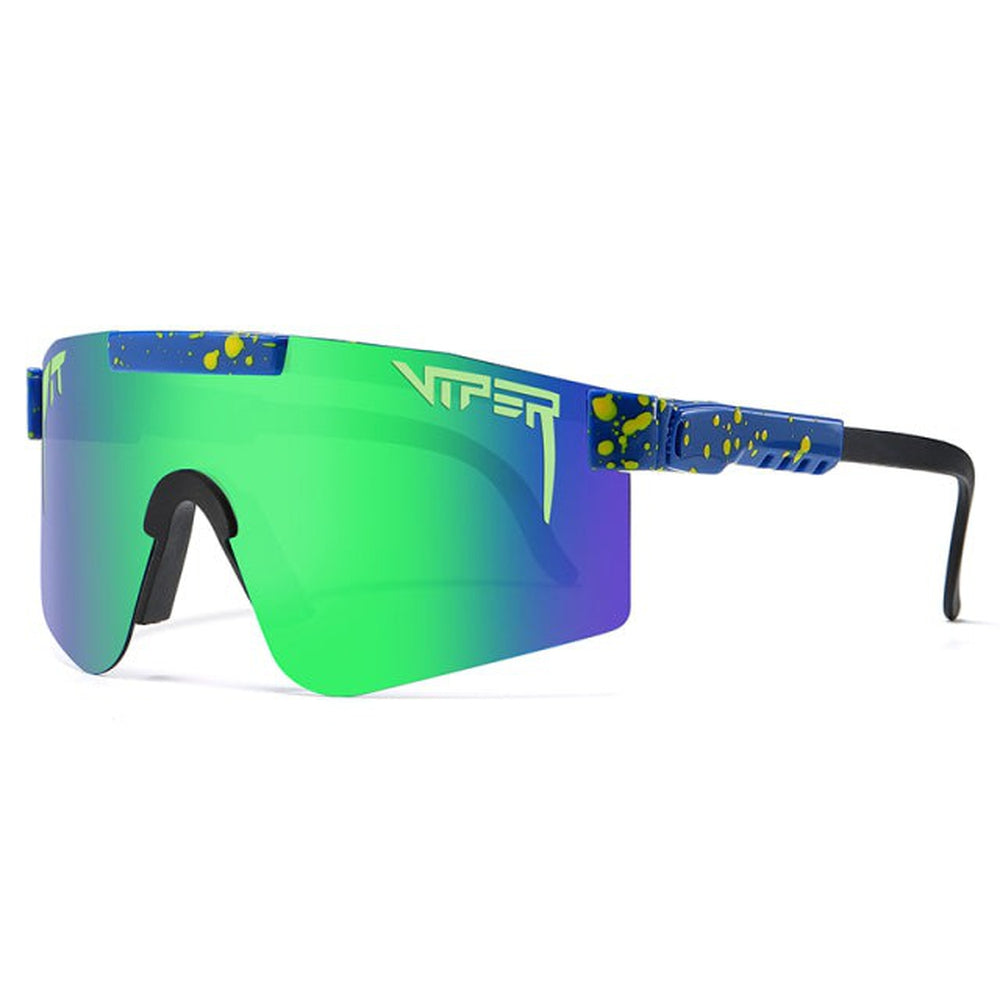 Lunettes de soleil de sport polarisées avec écran miroir unique UV400, monture en polycarbonate, plaquettes nasales en s