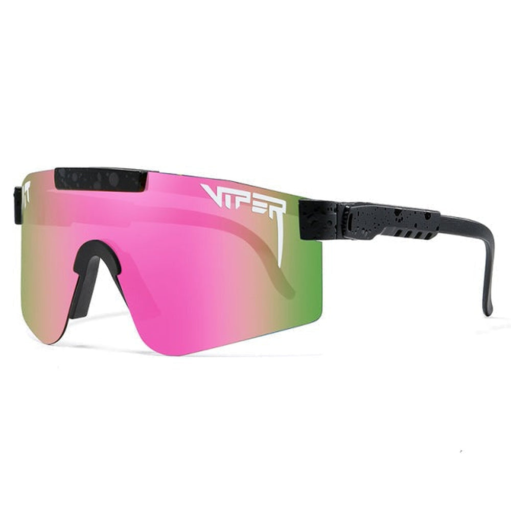 Lunettes de soleil de sport polarisées avec écran miroir unique UV400, monture en polycarbonate, plaquettes nasales en s