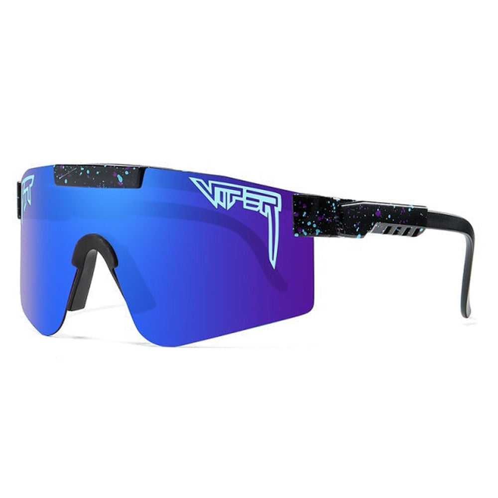 Lunettes de soleil de sport polarisées avec écran miroir unique UV400, monture en polycarbonate, plaquettes nasales en s