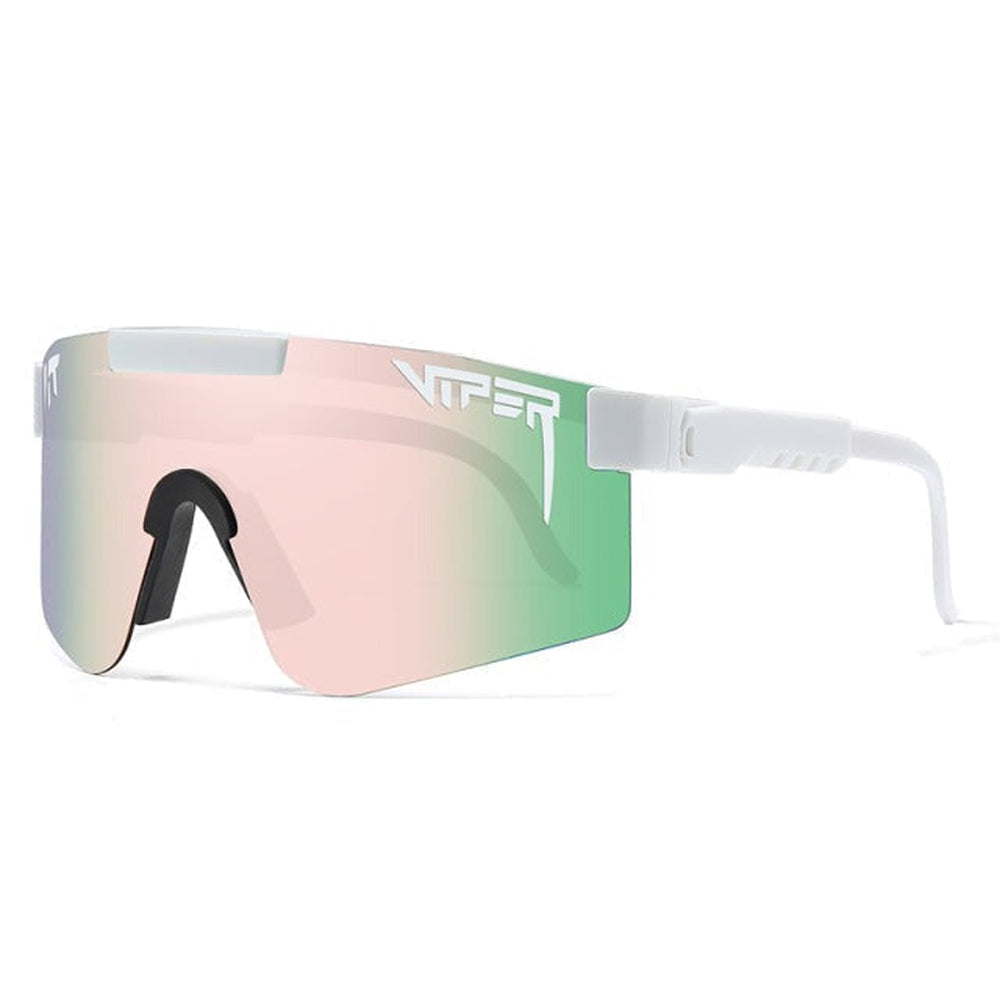 Lunettes de soleil de sport polarisées avec écran miroir unique UV400, monture en polycarbonate, plaquettes nasales en s