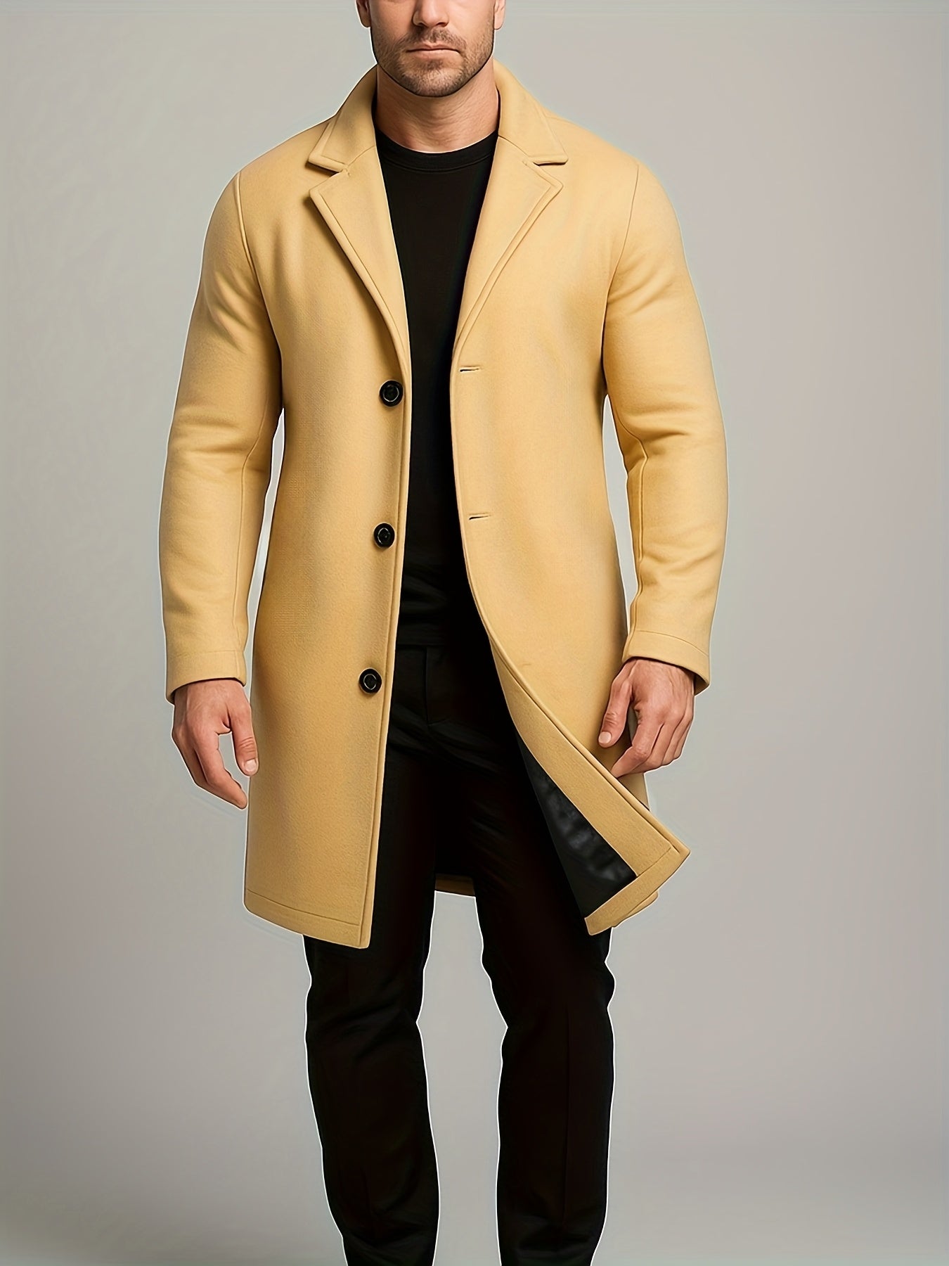 Manteau mi-long en tweed pour homme