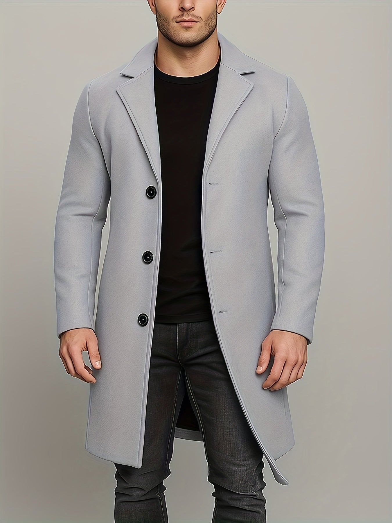 Manteau mi-long en tweed pour homme