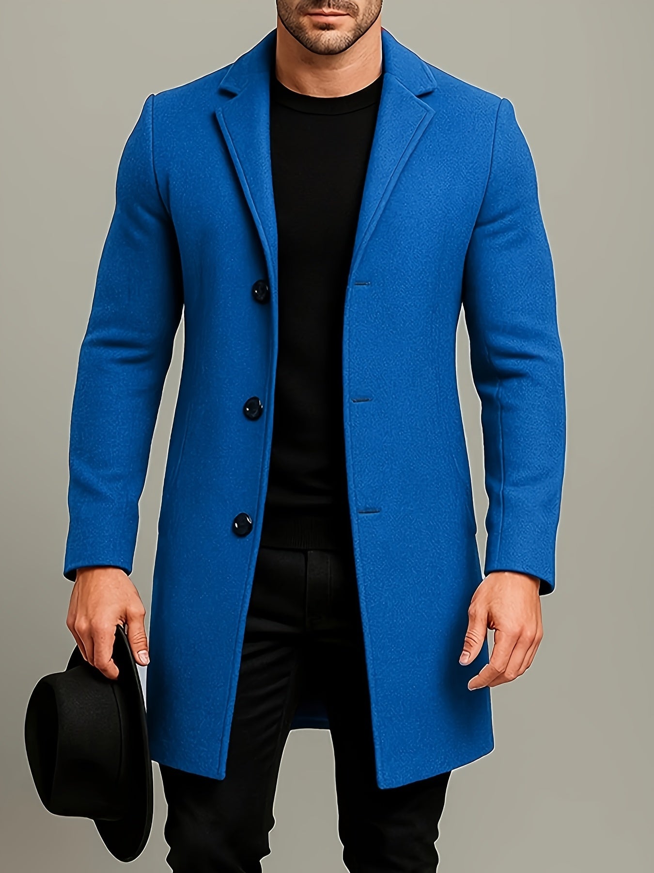 Manteau mi-long en tweed pour homme