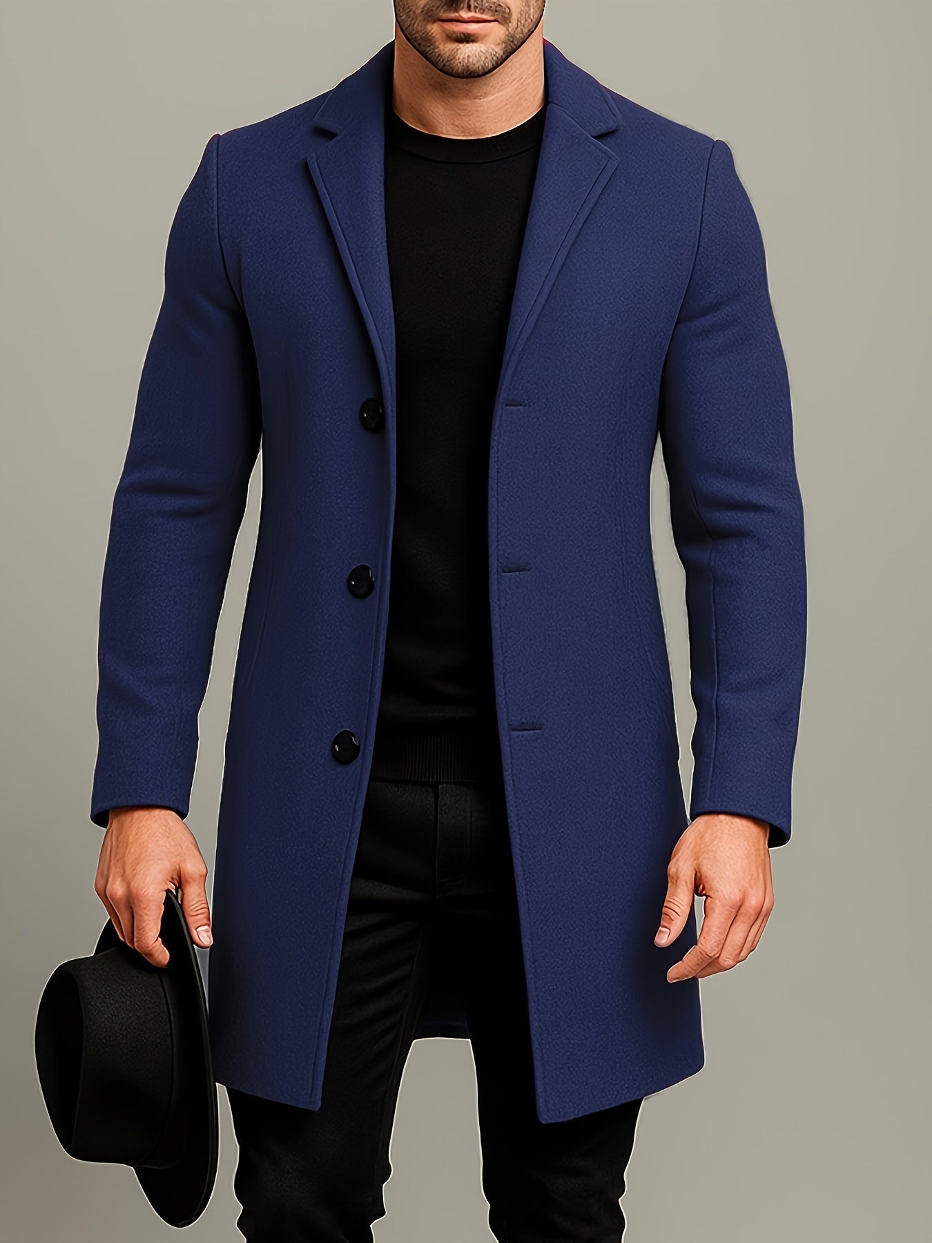 Manteau mi-long en tweed pour homme